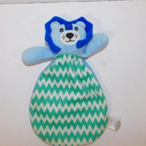 Baby Mode Blue Teal Crinkle Lion Security Blanket Lovey nunu Soother